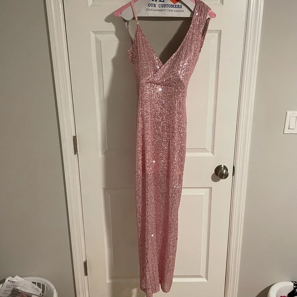 Gorgeous Bebe pink sparkly gown - Picture 6 of 9